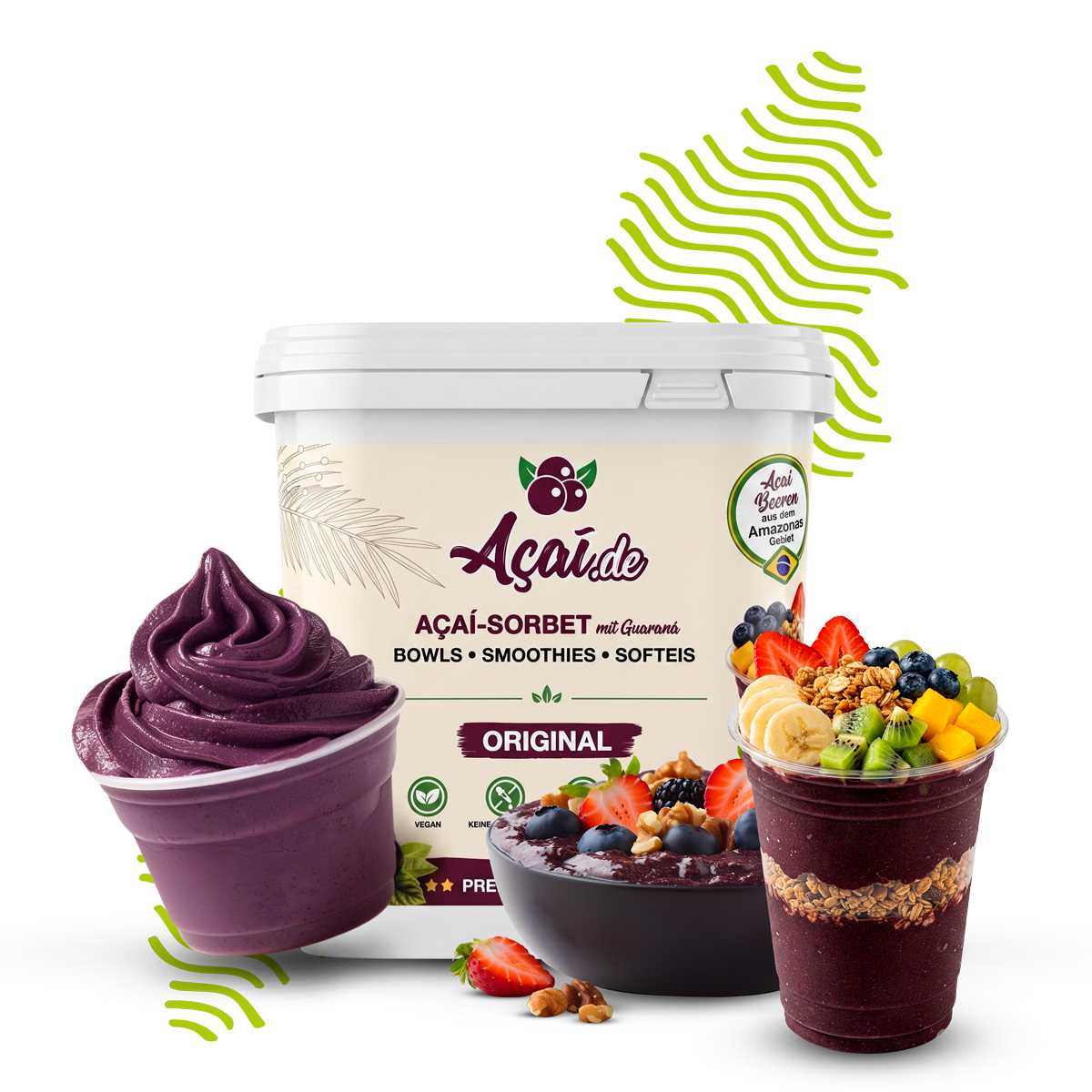 AÇAÍ Sorbet für Softeis, Speiseeis und Bowls